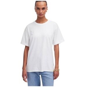 Madewell Refined Easy Tee Medium White Cotton Short Sleeve Basic Layering Casual